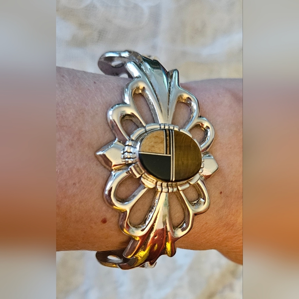 Sterling Silver Cuff w/Gemstones